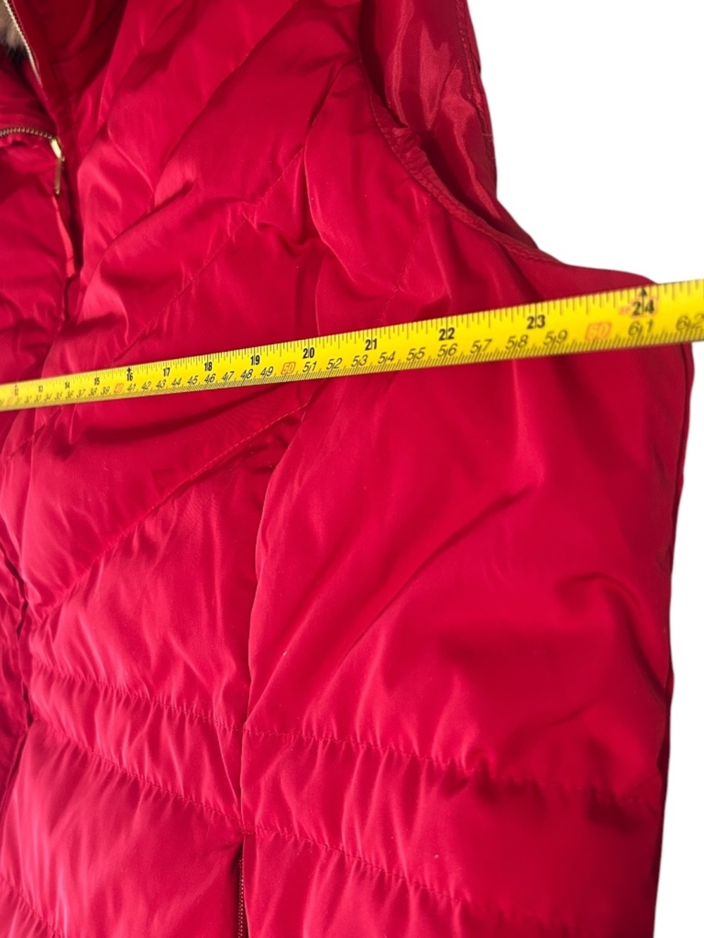 Talbots Faux Fur Collar Down Puffer Vest In Red Size 2XL NWT Full Zipper - Picture 9 of 11
